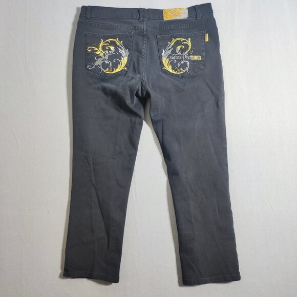 Salvage Premium jeans women's size 25/26 black colour straight ankle crop denim - Picture 3 of 16